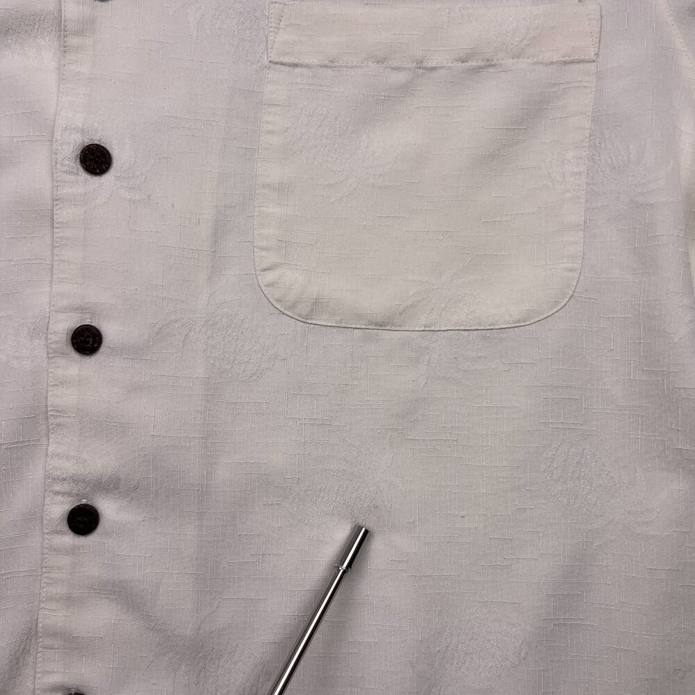 caribbean joe button-up shirt beige short sleeve mens 2xl - Picture 3 of 10